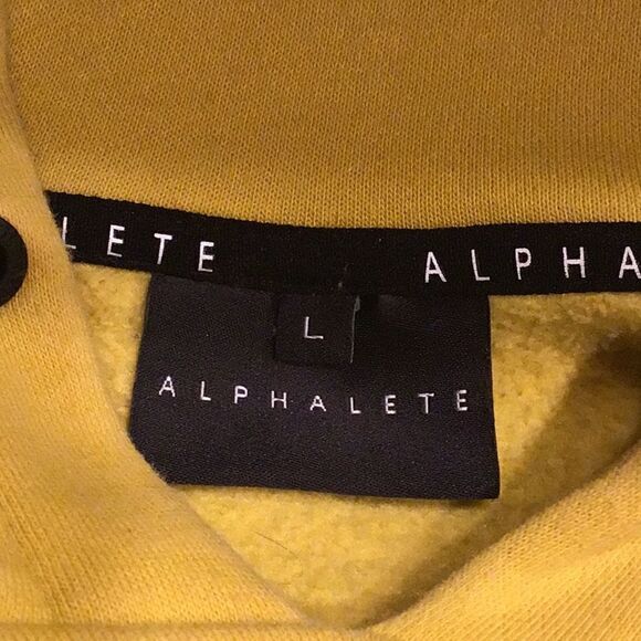 Alphalete Yellow Black Hooded Pullover Sweatshirt - Picture 13 of 13